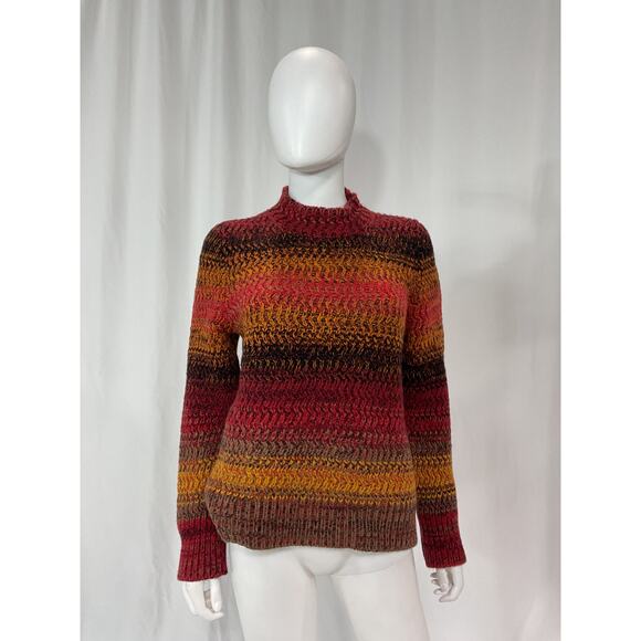 Chlo� 'Striped' Red Ribbed Cashmere Sweater Size XS - Picture 2 of 5